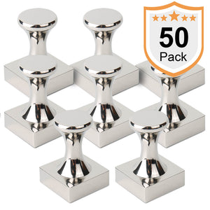50 Pack Magreen Silver Square Magnetic Hook