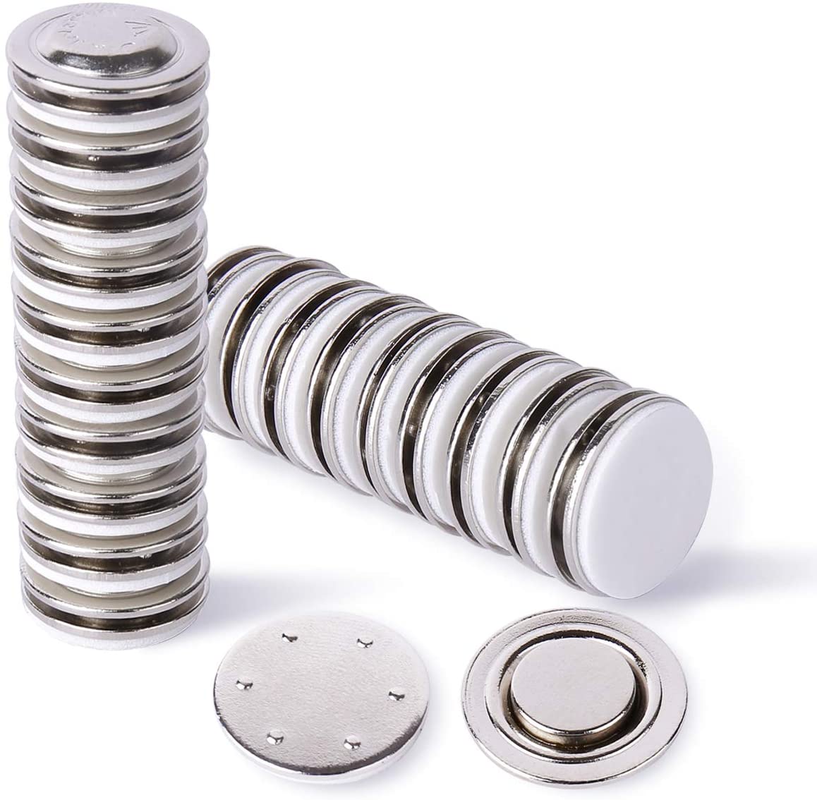20 Pieces Magnetic Name Badge Holder Round