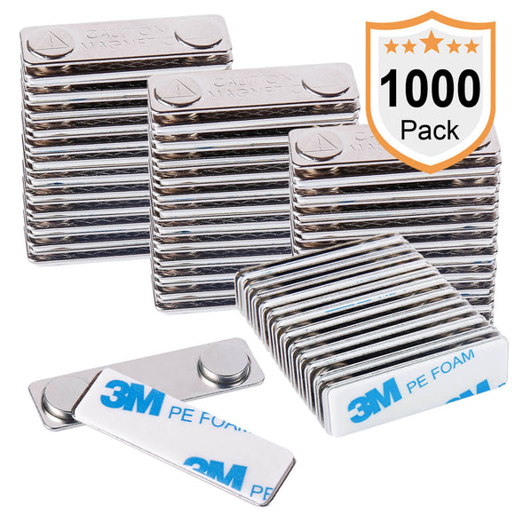 1000 Pack Magreen Silver Magnetic Name Badge Holders with 2 Neodymium ...
