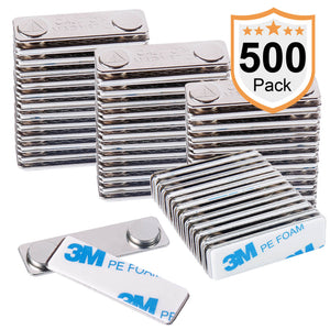 500 pack magreen magnetic name badge holders wtih 2 neodymium magnets and 3m adhesive front plate