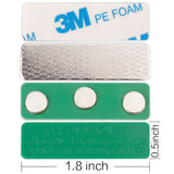 size of magreen green magnetic name badge holders with 3 neodymium magnets and 3m adhesive front plate